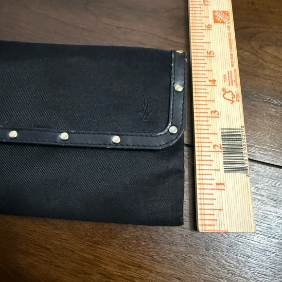 Yves Saint Laurent Black Fabric Detail Clutch - Picture 9 of 9
